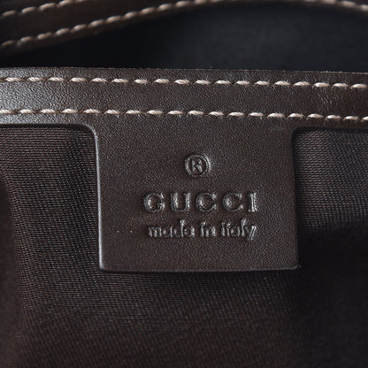 Gucci GG Supreme Monogram Selleria Calfskin Small Flat Side Zip Messenger Bag Beige Ebony Cocoa Dark Chocolate 6 of 7