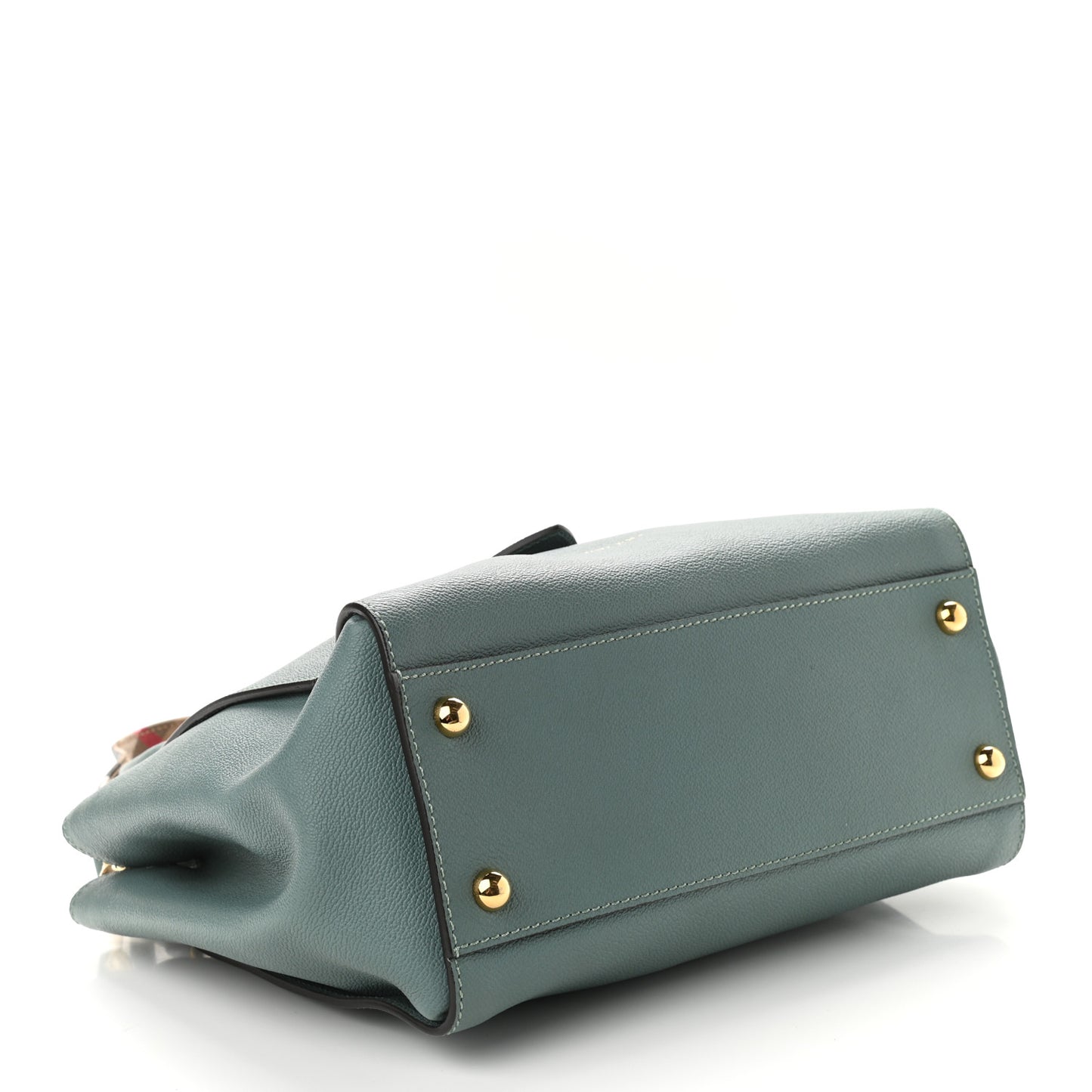 Soft Grain Calfskin Medium Buckle Tote Celadon Blue