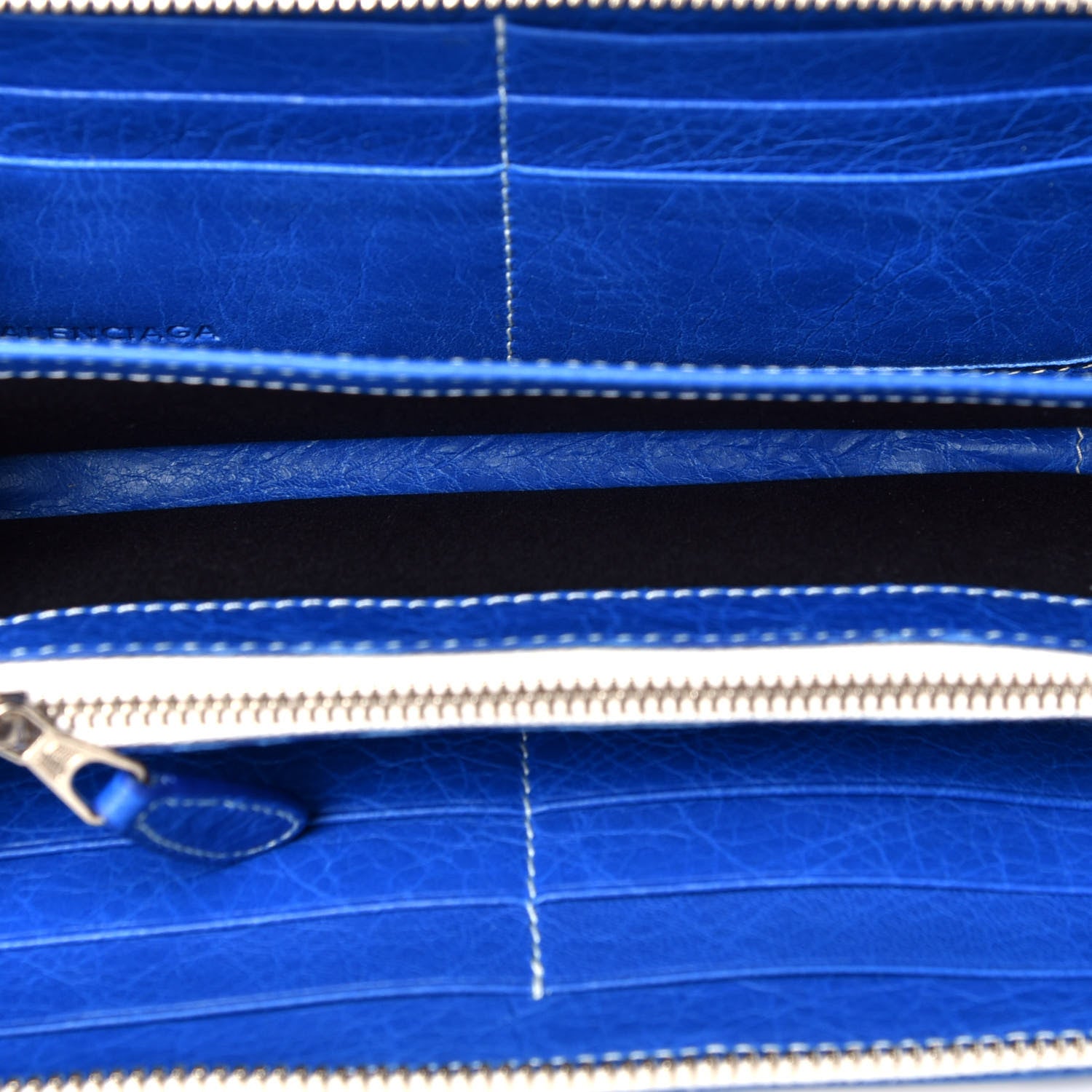 Balenciaga Veau Arena Multicolore Bazar Continental Zip Around Wallet Bleu Lazuli White 5 of 7