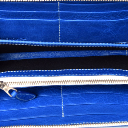 Balenciaga Veau Arena Multicolore Bazar Continental Zip Around Wallet Bleu Lazuli White 5 of 7