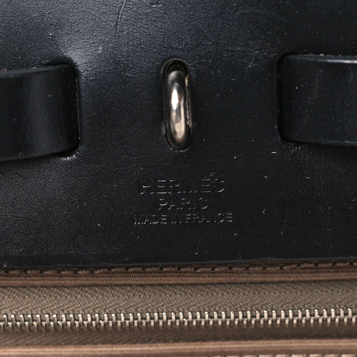 Hermes Vache Hunter Toile Herbag Zip 31 PM Etoupe Bleu Indigo 7 of 16