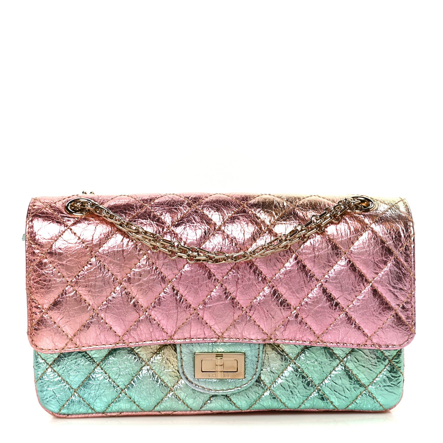 Chanel Metallic Goatskin Quilted 2.55 Reissue 225 Flap Multicolor 1 of 10