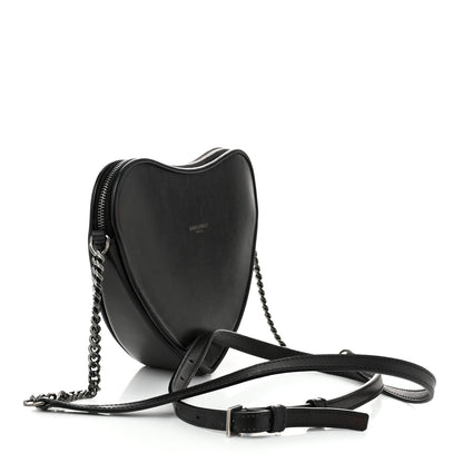 Saint Laurent Calfskin Heart Monogram Crossbody Black 2 of 10