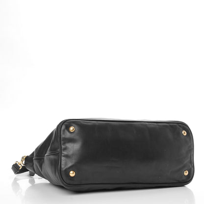 Prada Soft Calf Shopping Tote Black 4 of 15