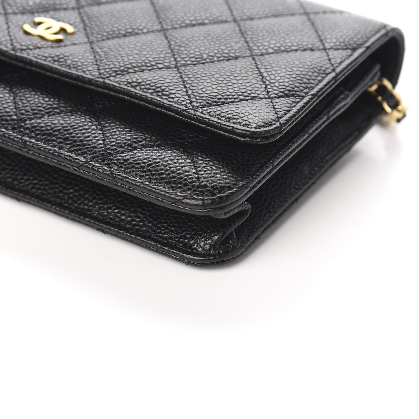 Caviar Quilted Wallet On Chain WOC Black