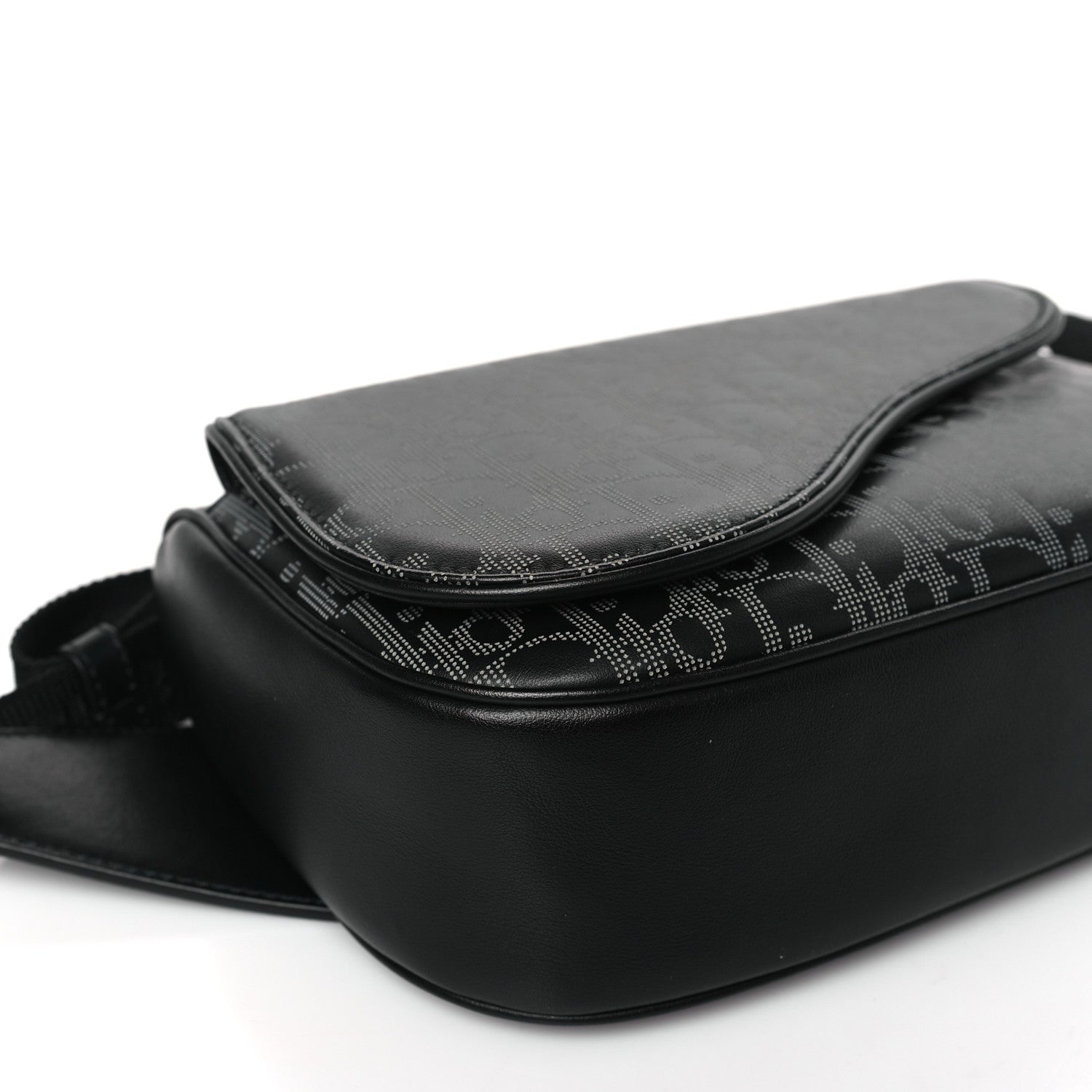 Christian Dior Galaxy Calfskin Oblique World Tour Saddle Belt Bag Black 7 of 8