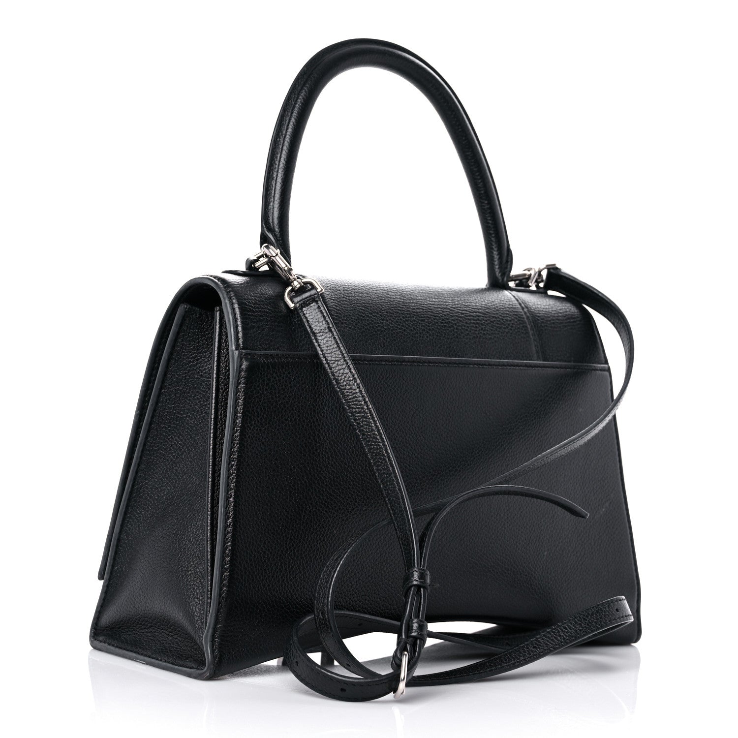 Balenciaga Grained Calfskin Medium Hourglass Top Handle Bag Black 3 of 18