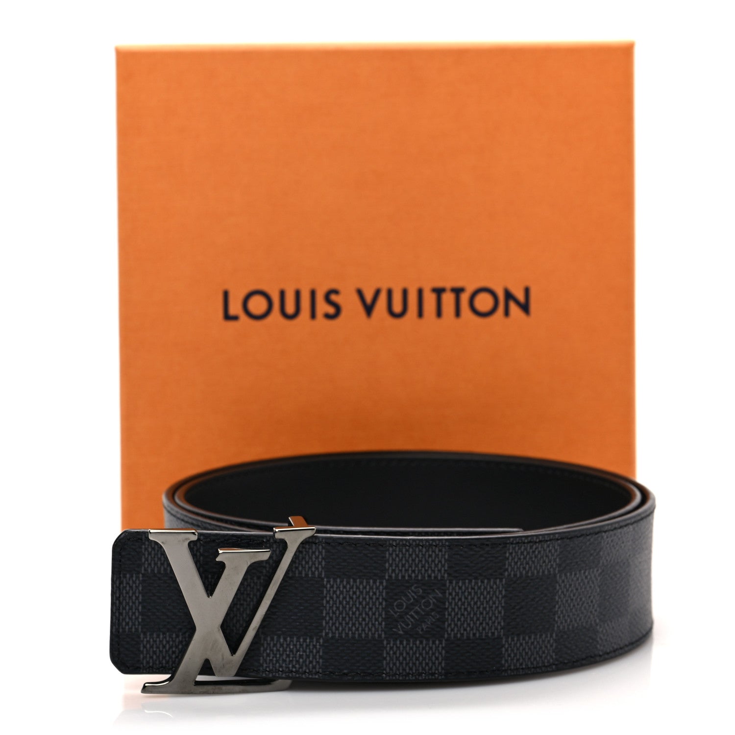 Louis Vuitton Damier Graphite 40mm LV Initiales Belt 80 32 5 of 5