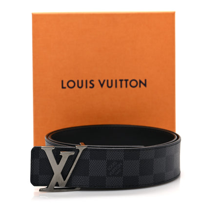 Louis Vuitton Damier Graphite 40mm LV Initiales Belt 80 32 5 of 5