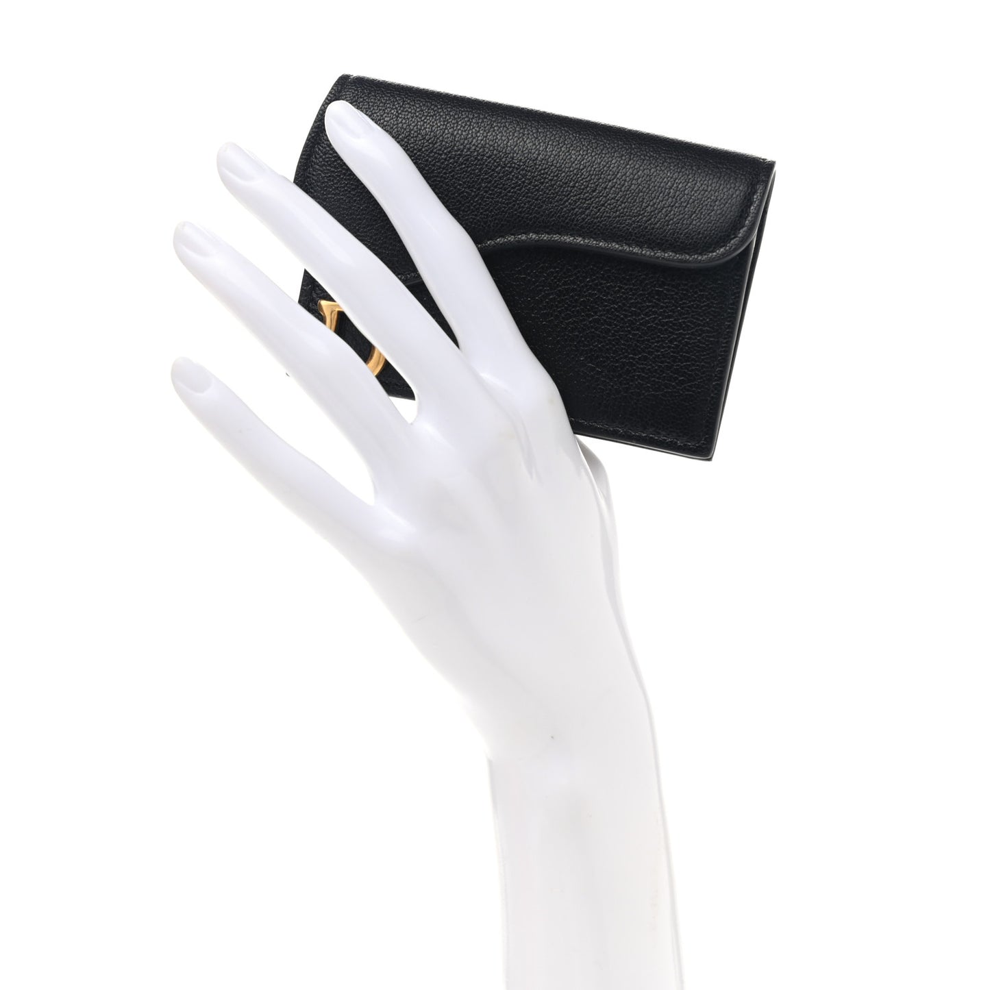 Goatskin Saddle Card Holder Black