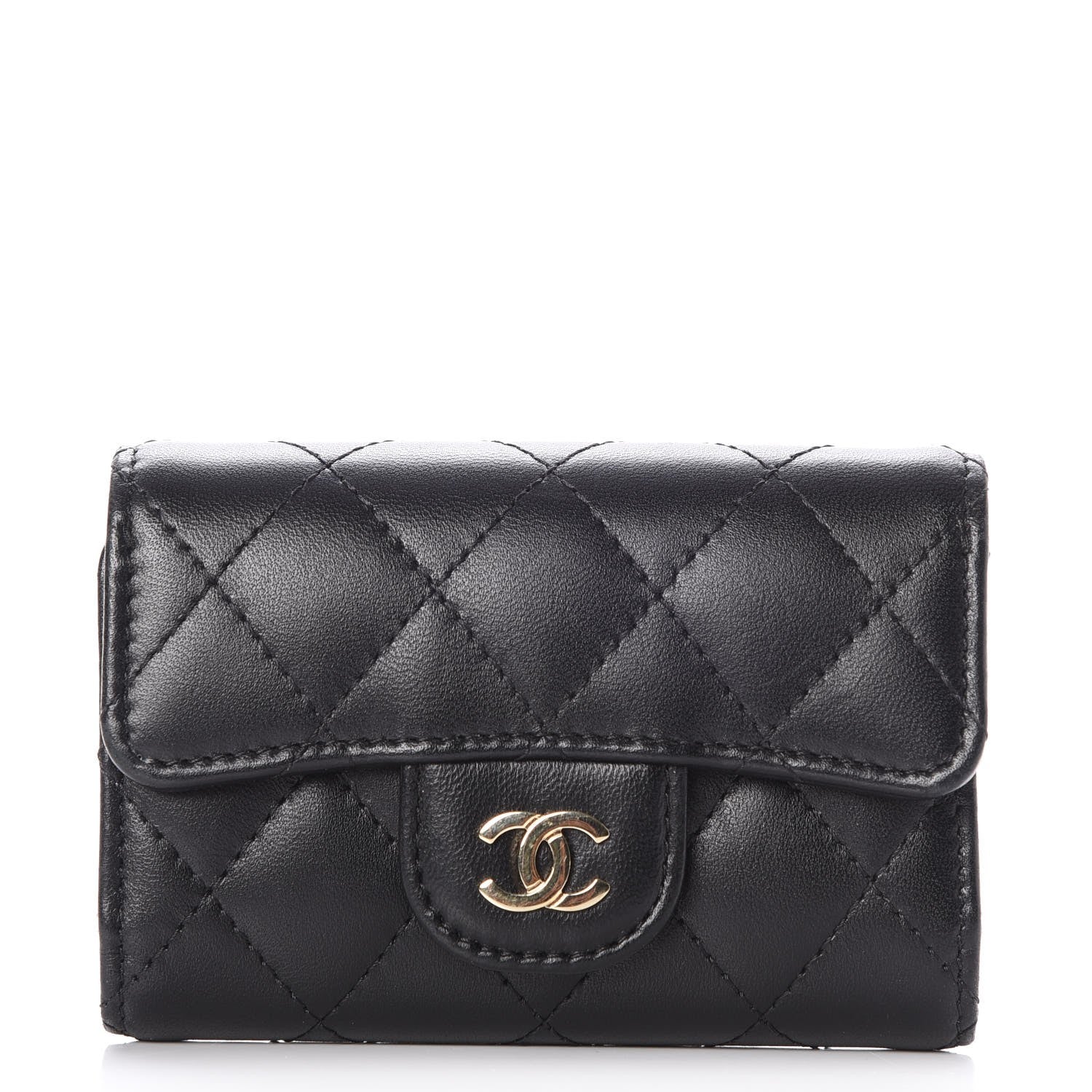 Chanel Lambskin Quilted 4 Key Holder Black 1 of 9