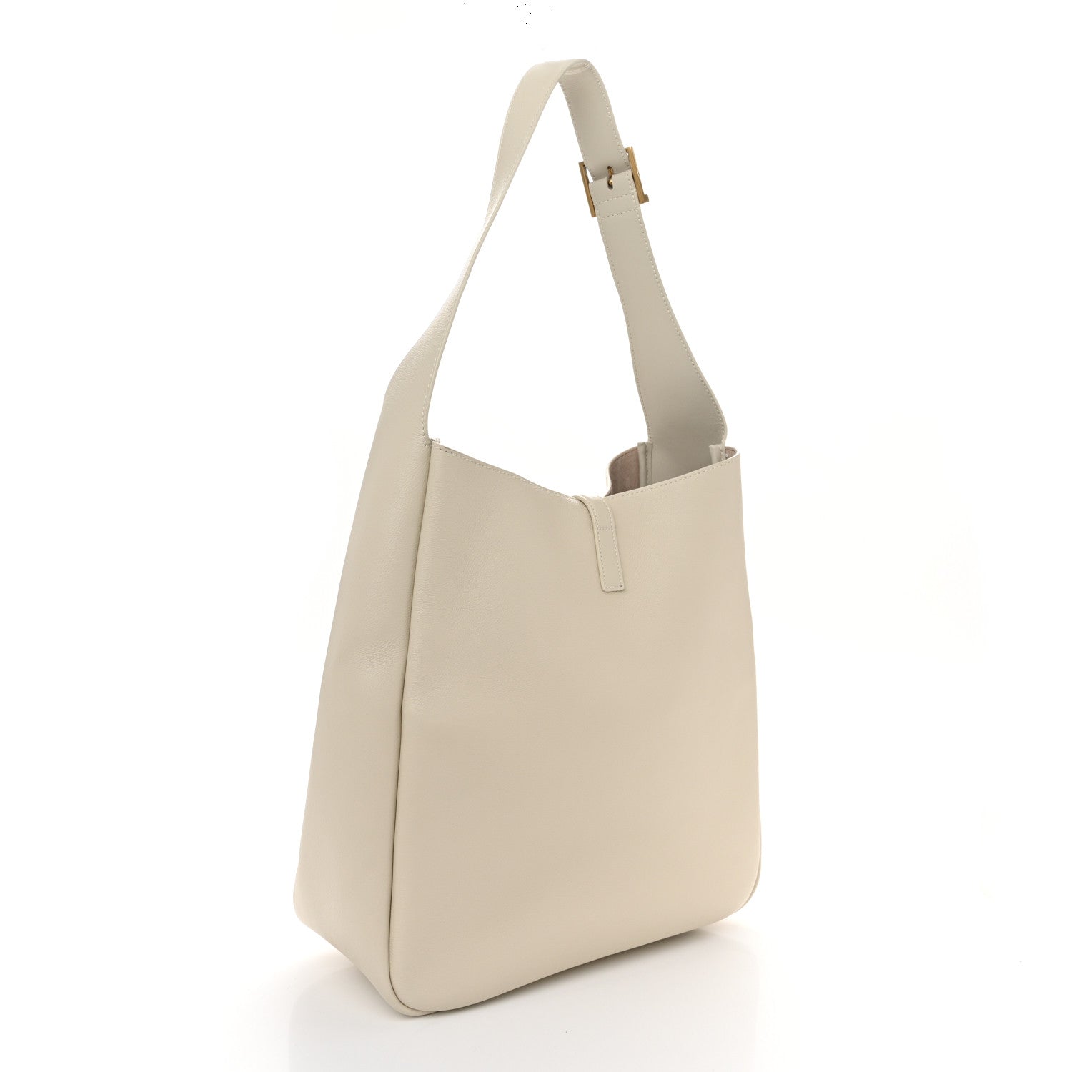 Saint Laurent Smooth Calfskin Large Le 5 A 7 Soft Hobo Blanc Vintage 3 of 10