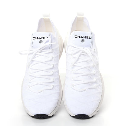 Chanel Fabric Logo Sneakers 38 White 5 of 10