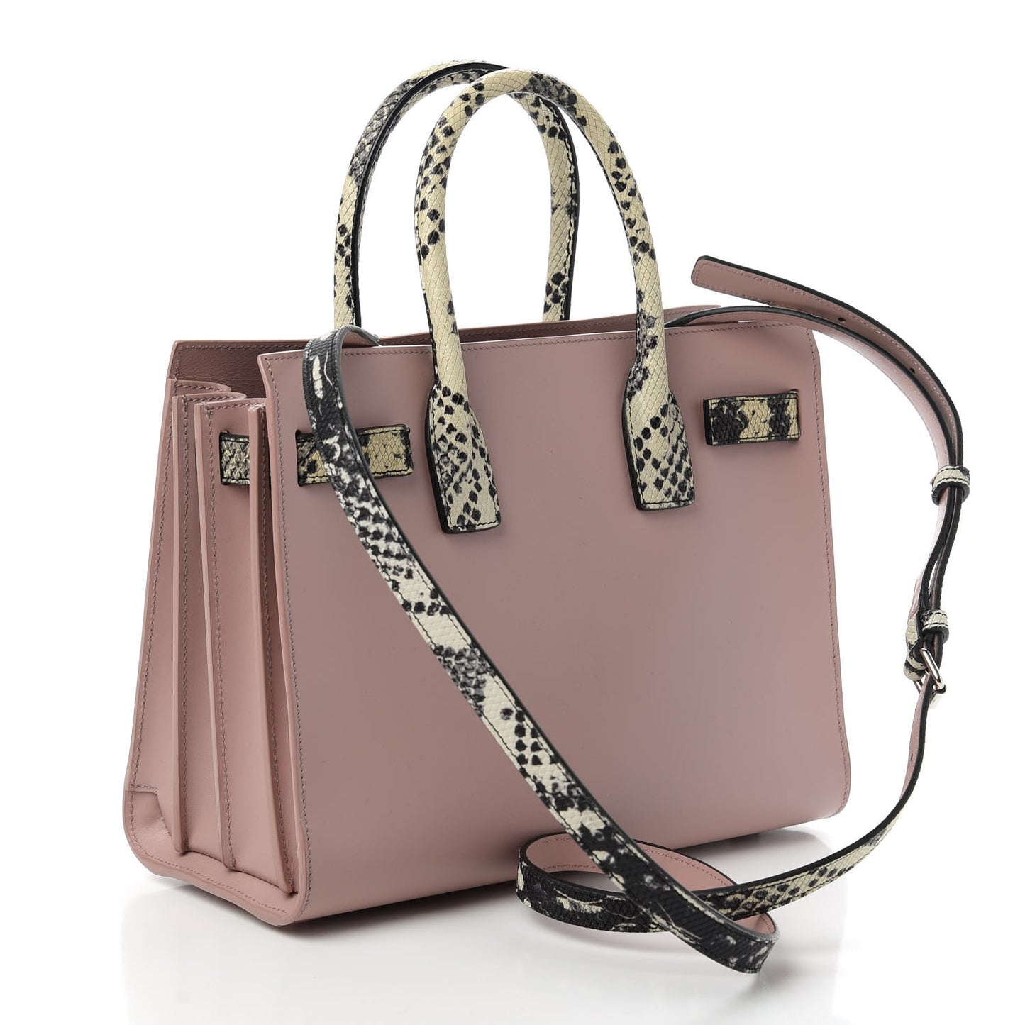 Calfskin Python Embossed Small Sac De Jour Powder Pink
