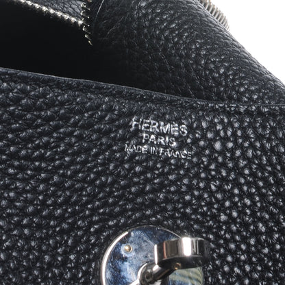 Hermes Taurillon Clemence Lindy 34 Black 6 of 9