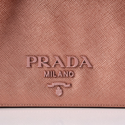 Prada Metallic Saffiano Lux Chain Wallet Antico Mordore 7 of 12