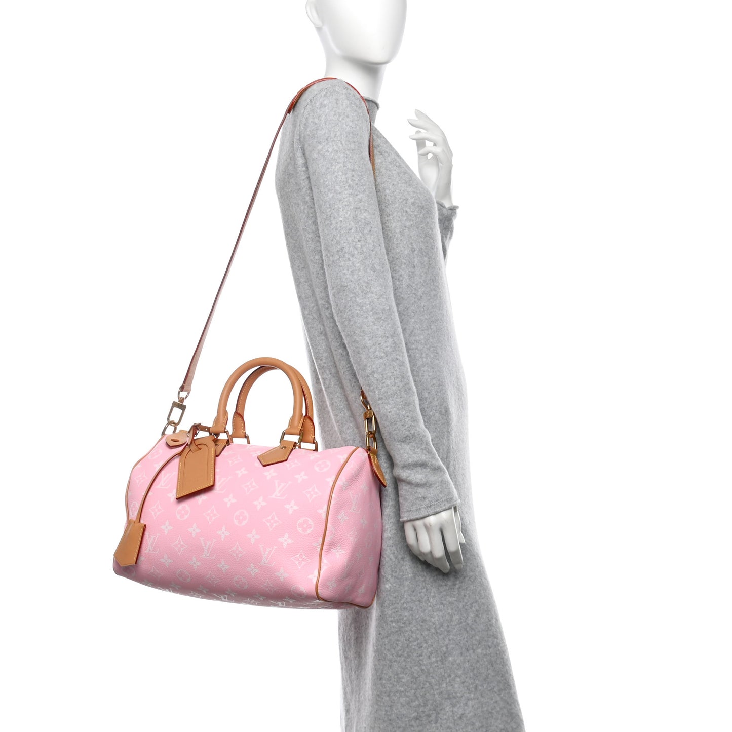Calfskin Monogram Speedy P9 Bandouliere 30 Candy