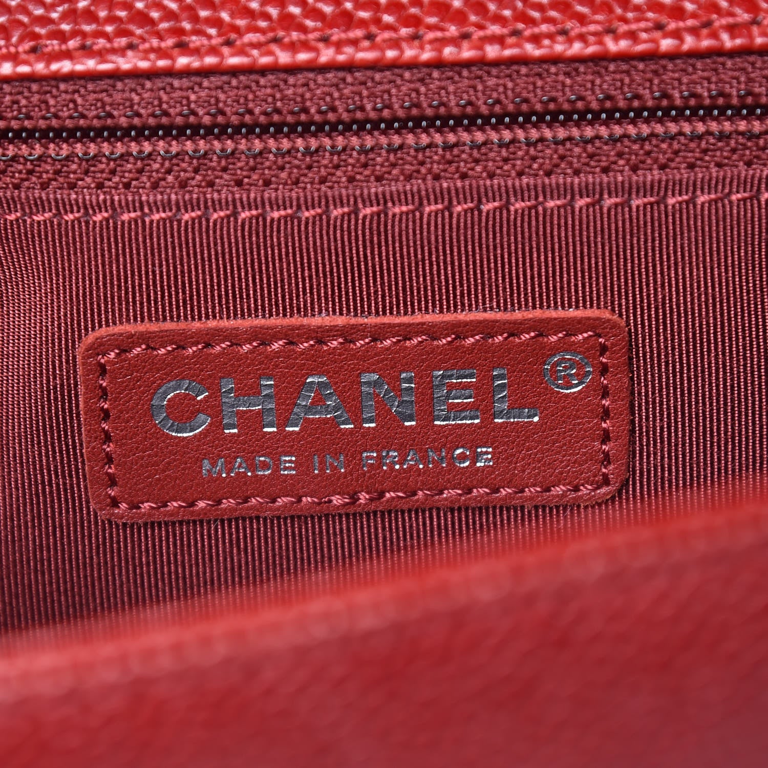 Chanel Caviar Quilted New Medium Boy Flap Dark Red 10 of 11