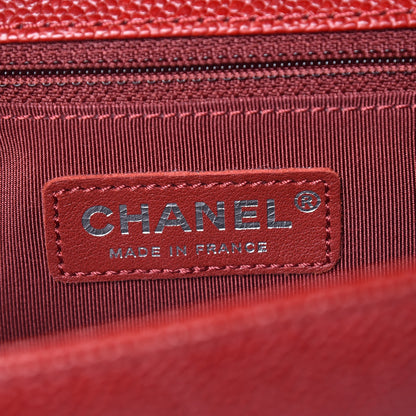 Chanel Caviar Quilted New Medium Boy Flap Dark Red 10 of 11