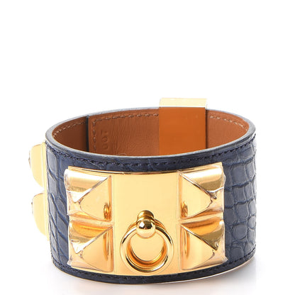 Hermes Matte Alligator Collier De Chien CDC Bracelet S Bleu de Malte 3 of 9