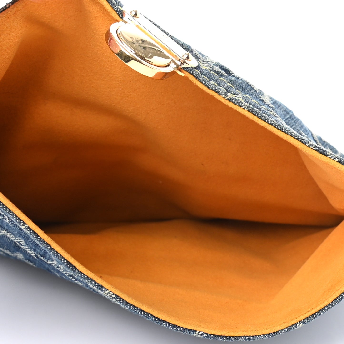 Monogram Denim Pochette Plat Clutch Blue