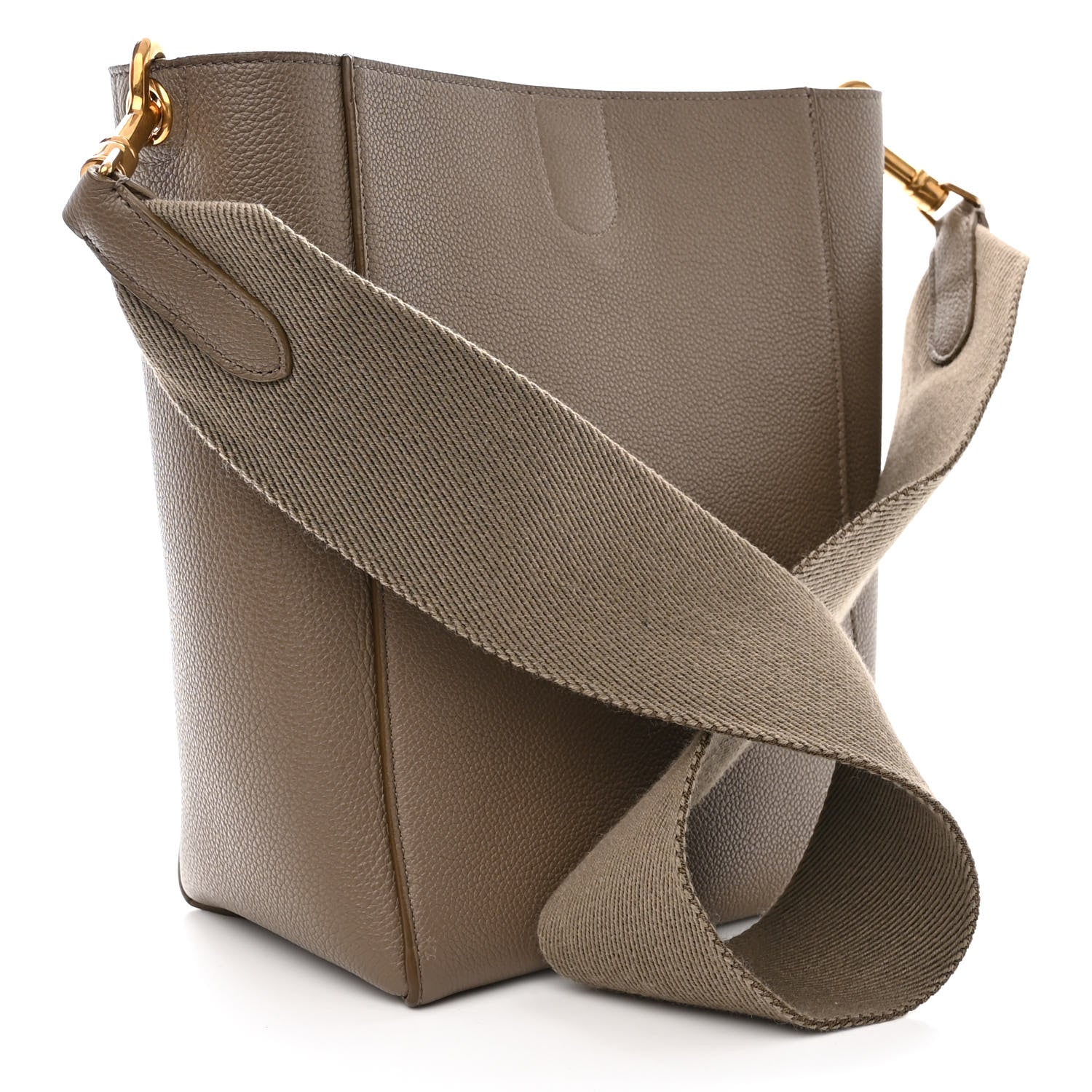 Celine Soft Grained Calfskin Small Sangle Bucket Bag Taupe 3 of 12
