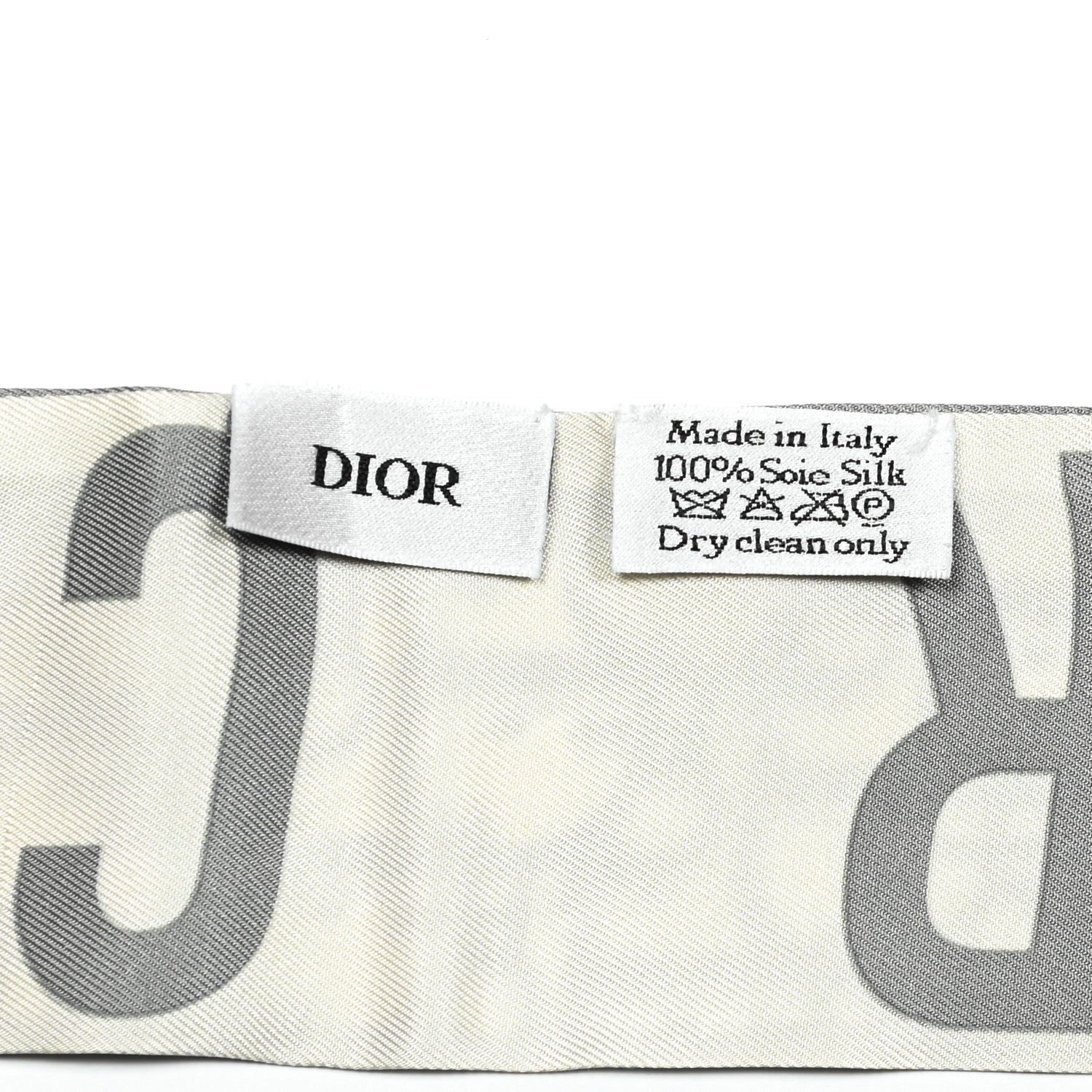 Christian Dior Silk Oblique Mitzah Scarf Grey 2 of 3