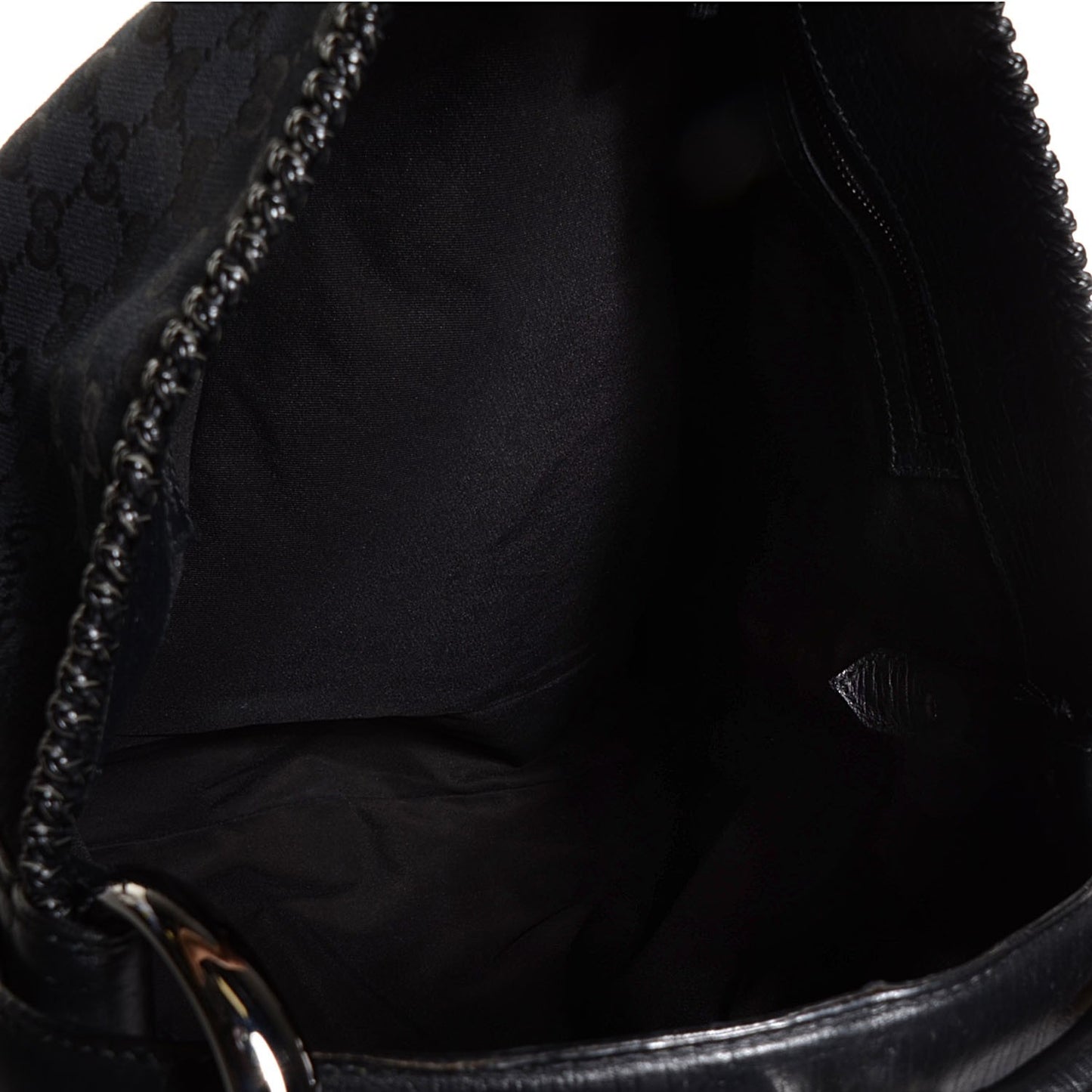 Monogram Large Horsebit Chain Hobo Black
