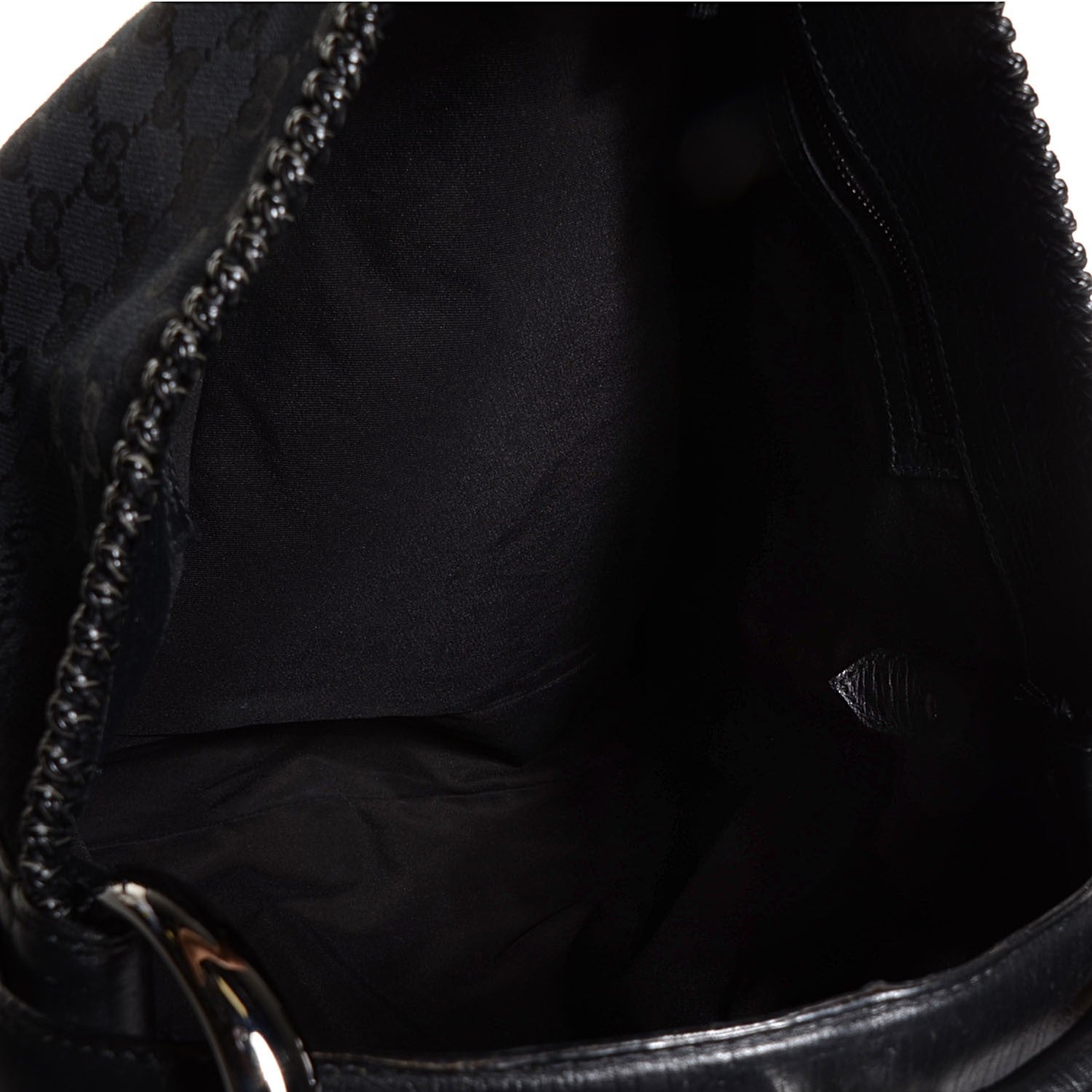 Gucci Monogram Large Horsebit Chain Hobo Black 5 of 6