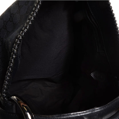 Gucci Monogram Large Horsebit Chain Hobo Black 5 of 6