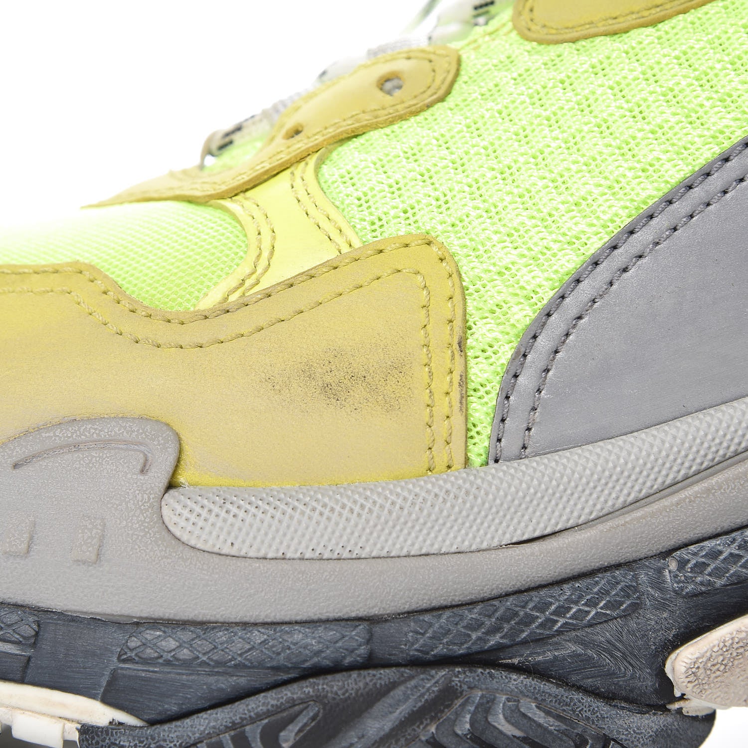 Balenciaga Mesh Nubuck Mens Triple S Sneakers 42 Jaune Fluo 4 of 9