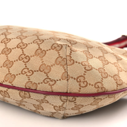 Gucci Monogram Web Medium Half Moon Hobo Red 9 of 9