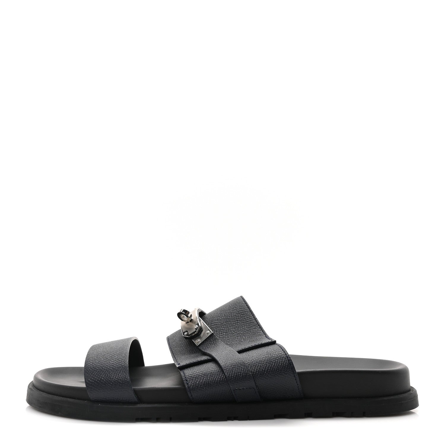 Hermes Epsom Mens Jackson Sandals 44.5 Marine 1 of 8