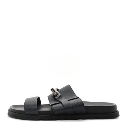 Hermes Epsom Mens Jackson Sandals 44.5 Marine 1 of 8
