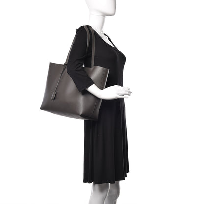 Saint Laurent Calfskin Large Shopping Tote Coal 2 of 13