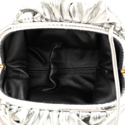 Bottega Veneta Metallic Bark Calfskin The Mini Pouch Silver 5 of 13