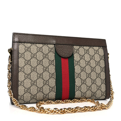 Gucci GG Supreme Monogram Web Small Ophidia Chain Shoulder Bag Brown 3 of 9