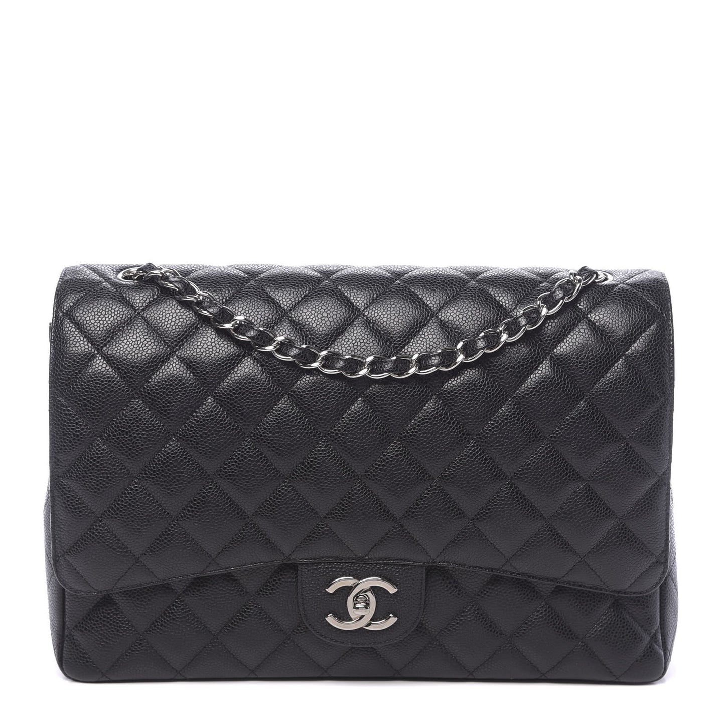 Caviar Quilted Maxi Double Flap Black