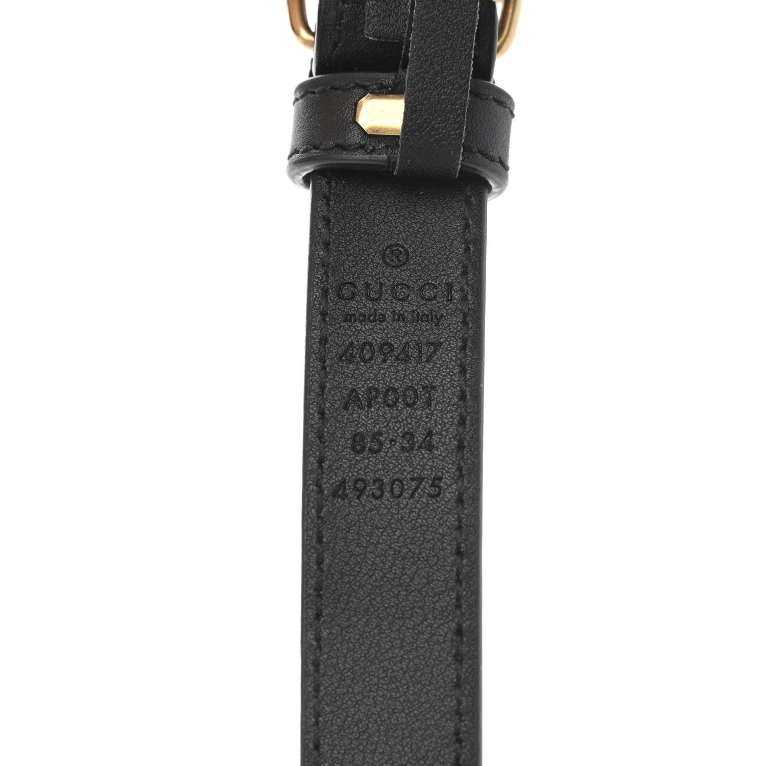 Gucci Calfskin Double G 20mm Belt 85 34 Black 3 of 7
