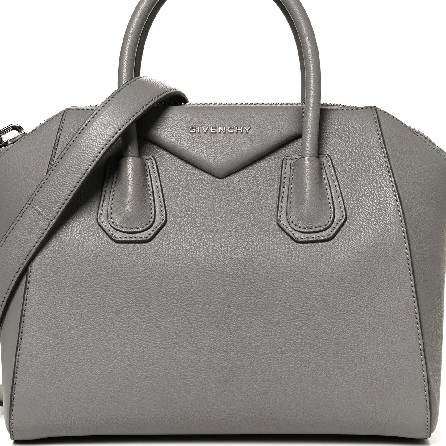 Sugar Goatskin Small Antigona Pearl Grey