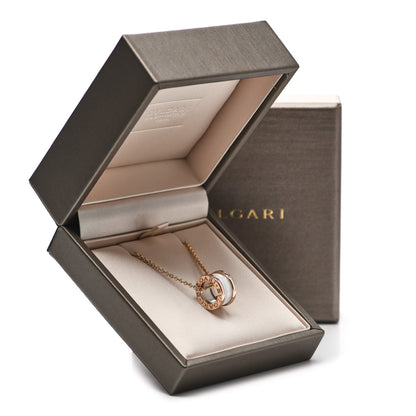 Bulgari 18K Rose Gold White Ceramic B.Zero1 Pendant Necklace 6 of 6