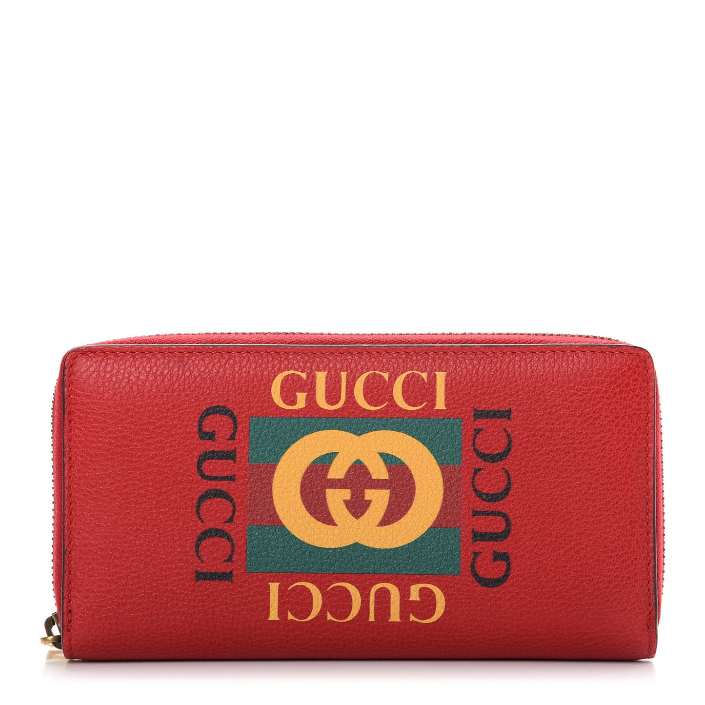 Cripto Calfskin Interlocking G Logo Zip Around Wallet Hibiscus Red Giallo Black Green Red