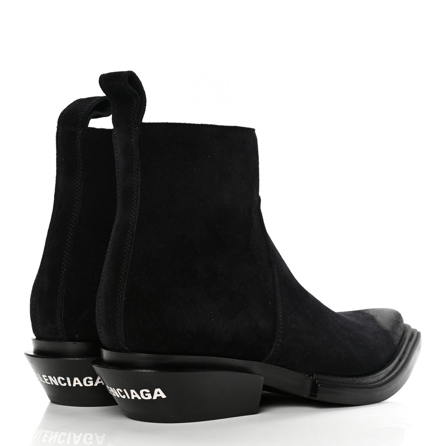 Suede Santiag Western Boots 35.5 Black
