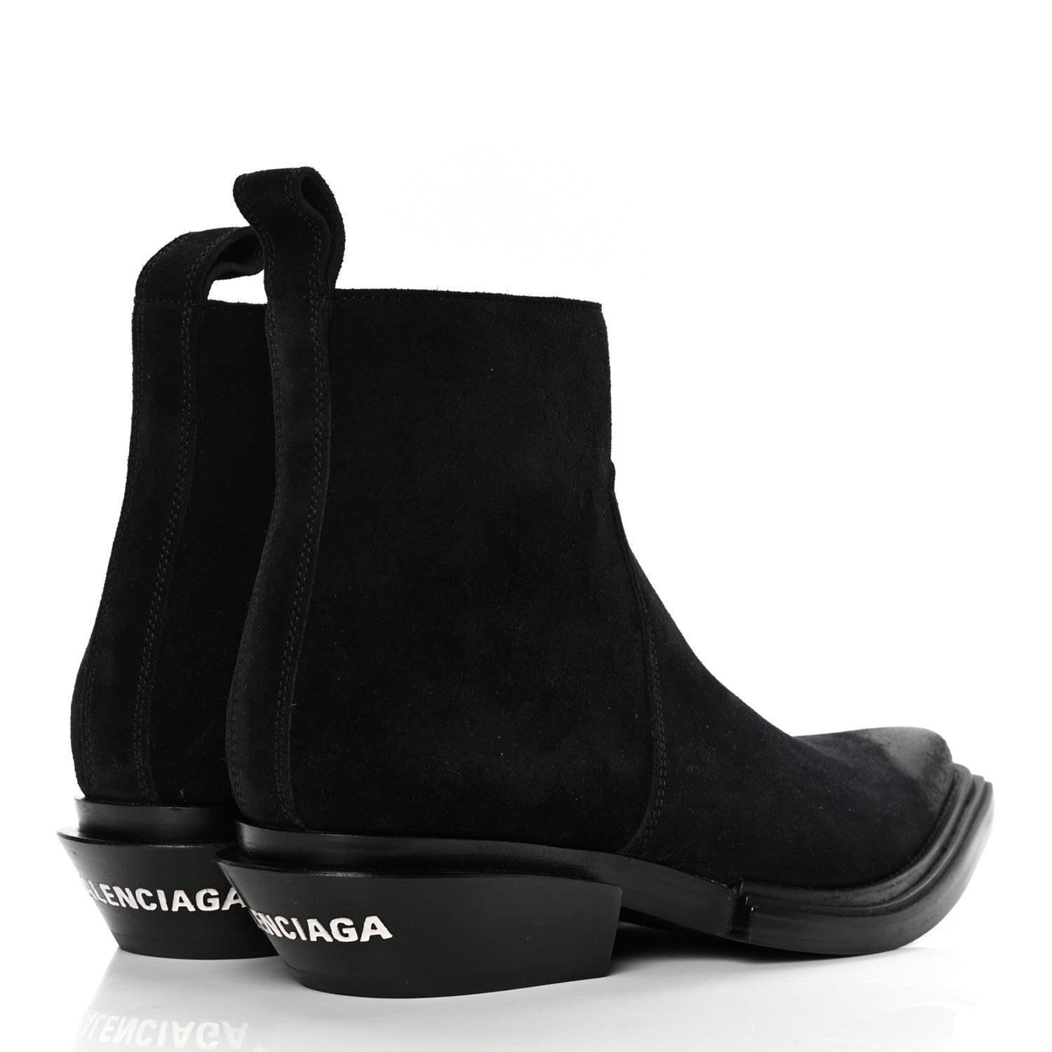 Balenciaga Suede Santiag Western Boots 35.5 Black 4 of 10