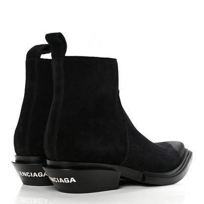 Balenciaga Suede Santiag Western Boots 35.5 Black 4 of 10