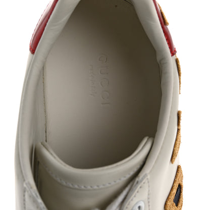 Gucci Calfskin Nappa Web LOVED Embroidered Womens Ace Sneakers 38 White Red Flame Notte 6 of 11