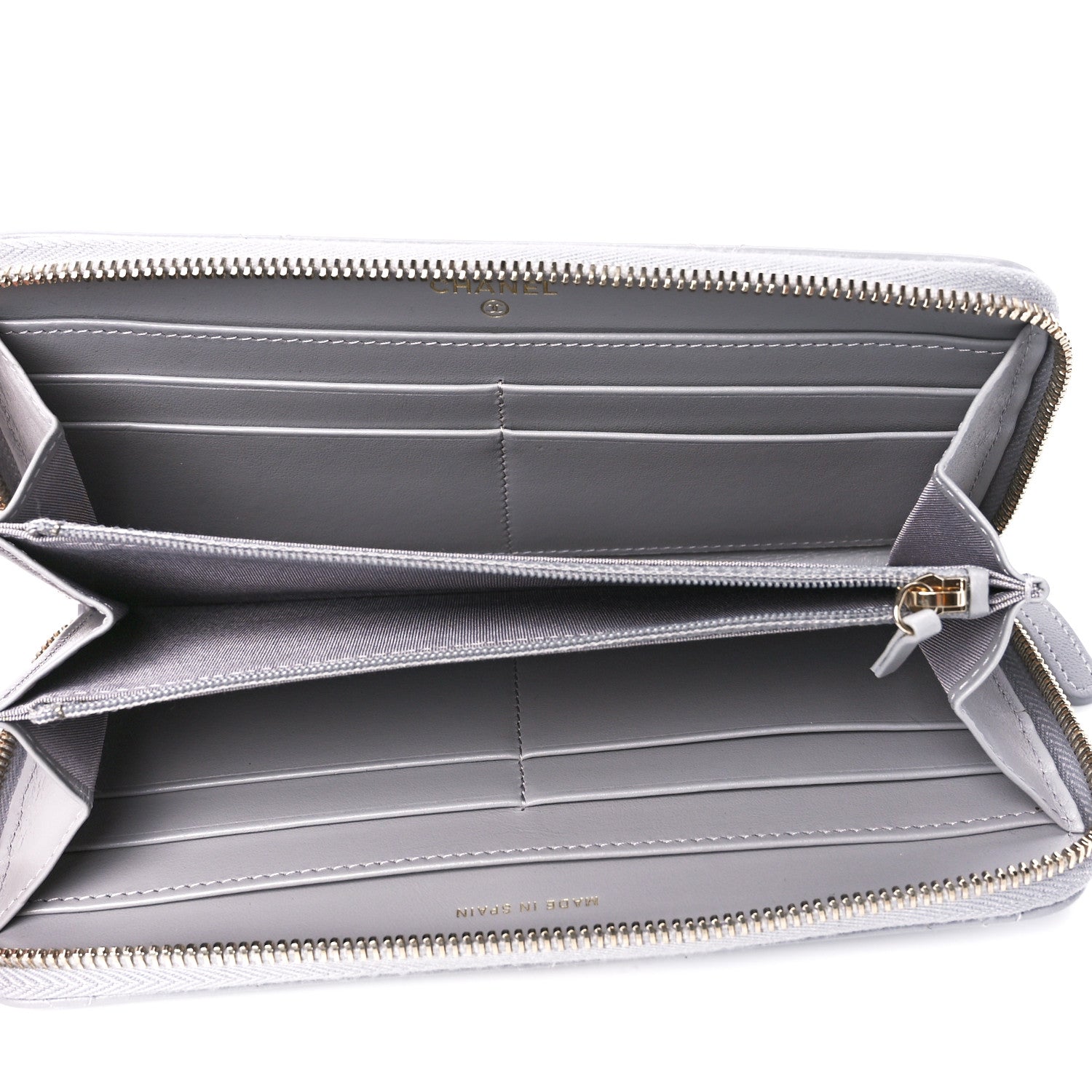 Chanel Lambskin Quilted Chanel 19 Long Zipped Around Wallet Grey 5 of 12