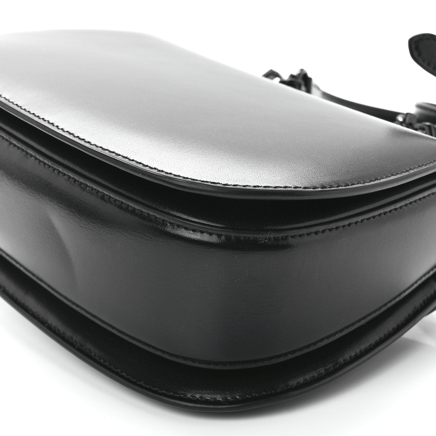 Boarded Dyana Lux Calfskin Web Monochrome Small Bamboo 1947 Top Handle Bag Black