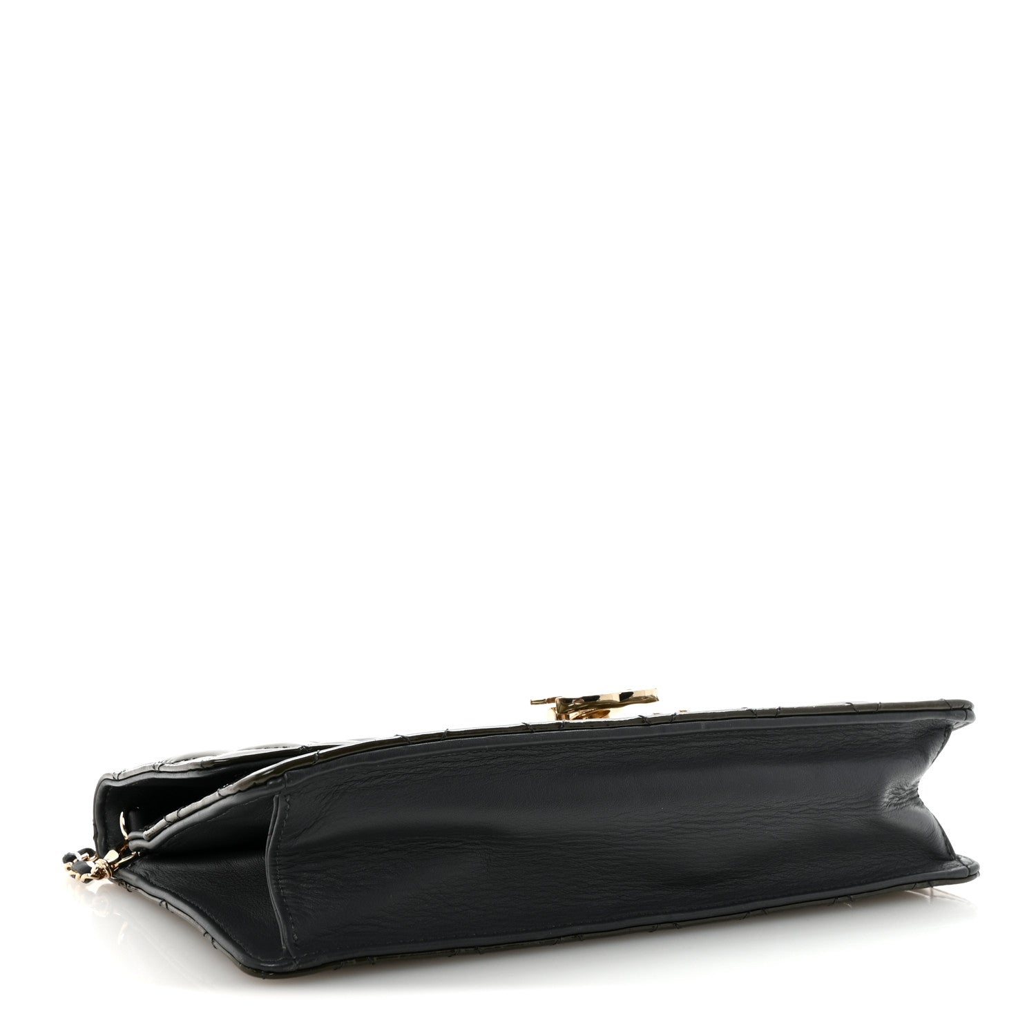 Chanel Patent Quilted Golden Class Wallet on Chain WOC Dark Grey 4 of 10
