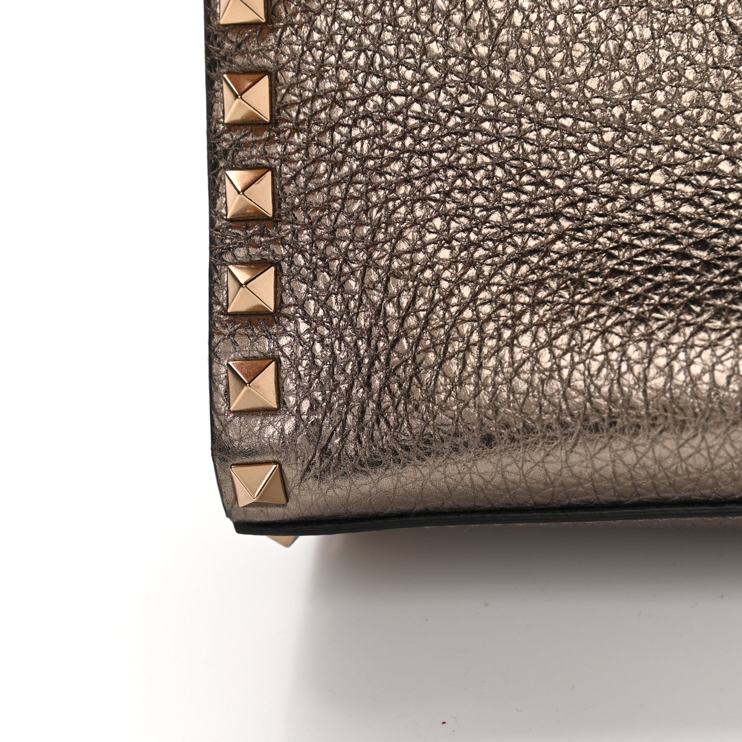 Valentino Garavani Metallic Pebbled Calfskin Medium Rockstud Flip Lock Crossbody Bag Sasso 10 of 10